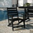 thumbnail image 5 of BizChair Commercial 7 Piece Adirondack Dining Set with 72" Rectangle Indoor/Outdoor Recycled HDPE Table and 6 Chairs with Cupholders in Black, 5 of 14