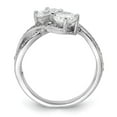 thumbnail image 2 of Sterling Silver Rhodium-plated CZ Two Stone Polished Ring, 2 of 6