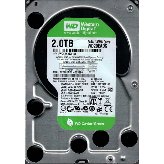 WD20EADS-32S2B0 Western Digital DCM: HARCHV2AAB 2TB