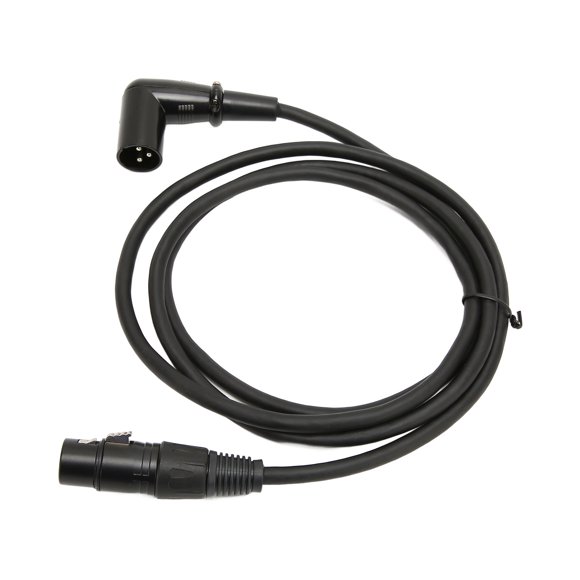 Cable de sonido XLR en ángulo recto macho a hembra, plateado, de 3 pines, cable de micrófono XLR para altavoz y amplificador, 4,9 pies