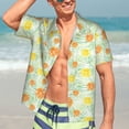 thumbnail image 4 of KLL Men's Hawaiian Shirt Short Sleeve Button Down Beach Shirts-Tree Palms Lemon, 4 of 6