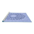 thumbnail image 2 of Ahgly Company Machine Washable Indoor Round Medallion Blue Traditional Area Rugs, 4' Round, 2 of 4