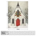thumbnail image 4 of Fenyluxe Church Wreath Bird Print Throw Blanket for Bed Couch Car - Soft Flannel Blanket Gifts for All Seasons - Exquisite Christmas Gifts 50x60in, 4 of 6