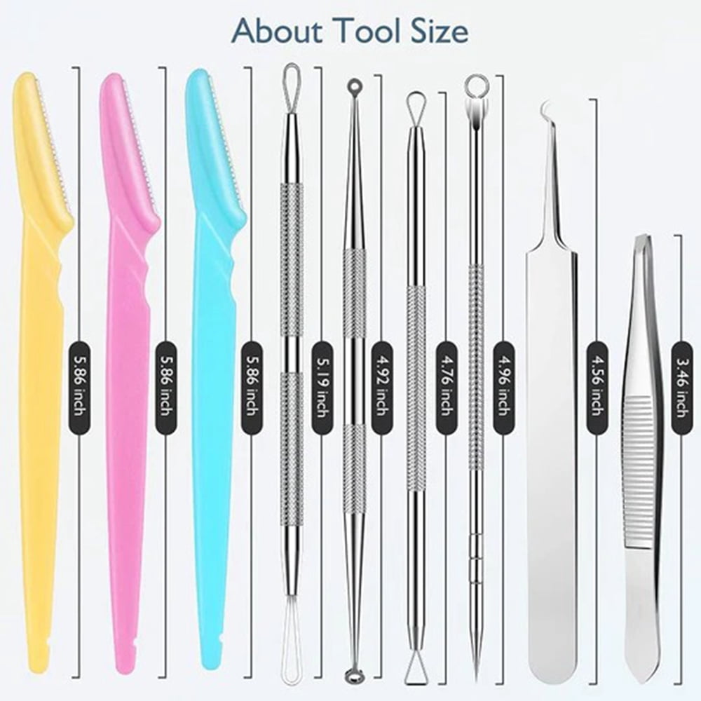 Blackhead Remover Tool Kit Popper Tool with Diagonal Tweezers