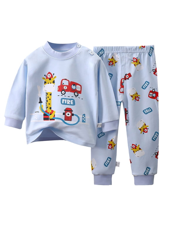 Toddler Baby Boy Fall Winter Outfits Letter Crewneck Sweatshirt Casual Pants 2Pcs Fall Winter Set for 0 6 12 18 24 M 1t 2t 3t 4t 5t Pajamas & Dailywear Set3-4 Years