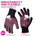 thumbnail image 3 of 2Pcs Heat Resistant Gloves with Silicone Bumps, Professional Heat Protection Gloves for Hair Styling, Mitts for Curling Iron Wand Flat Iron Sublimation, Rose Red, 3 of 9