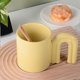 thumbnail image 5 of Taza de cerámica con manija de puerta de color sólido personalizada, taza de Arte Moderno de gran capacidad, taza de café y leche para desayuno, 400ml, 5 of 5