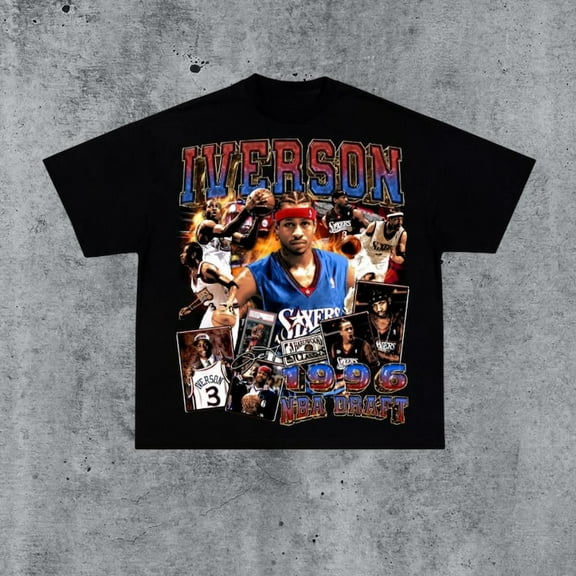 Vintage 90s Allen Iverson Shirt Retro Classic Graphic Tee Bootleg Bestseller Unisex Sport Gift