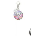 thumbnail image 2 of Delight Jewelry Silvertone Domed Multi Color BSN - Silvertone Clip on Charm with Clear Crystal Drop, 2 of 4