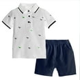 thumbnail image 1 of KYAIGUO Ensemble T-Shirt à Col Rabattu et Shorts pour Bébé Garçon 2 Pcs Tenues Formelles d'Été, 1 of 8