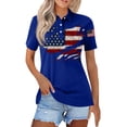 thumbnail image 2 of Women's 250 Year American Anniversary Shirt Patriots Short Sleeve Polo Shirts Freedom Fashion Independence Day T-Shirts - Polo Shirt 4Th of July Shirt Independence Day commemoration Top Blue XXL, 2 of 5