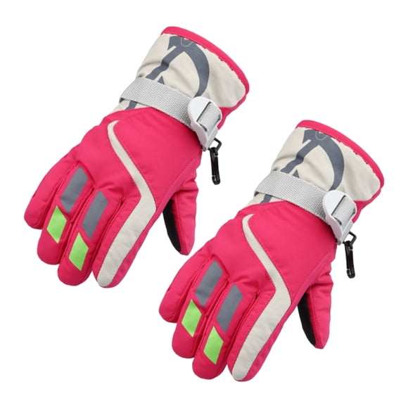 Toystoory 1 par de manoplas para niños, impermeables, de invierno, con estampado ajustable, gruesas y cálidas, para niños, equipo deportivo, cómodo Suministros térmicos Fucsia Toystoory HA059841-05B