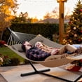 thumbnail image 2 of SUNCREAT Hammocks Portable Hammock with Frame, Backyard Double Hammock with Curved Spreader Bar, Brown, 2 of 8