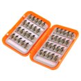 thumbnail image 1 of Uadme 40 Uds Moscas de Pesca con Mosca realistas Moscas de Trucha señuelos anzuelos Caja de Kit de Pesca con Mosca(Oro), 1 of 5