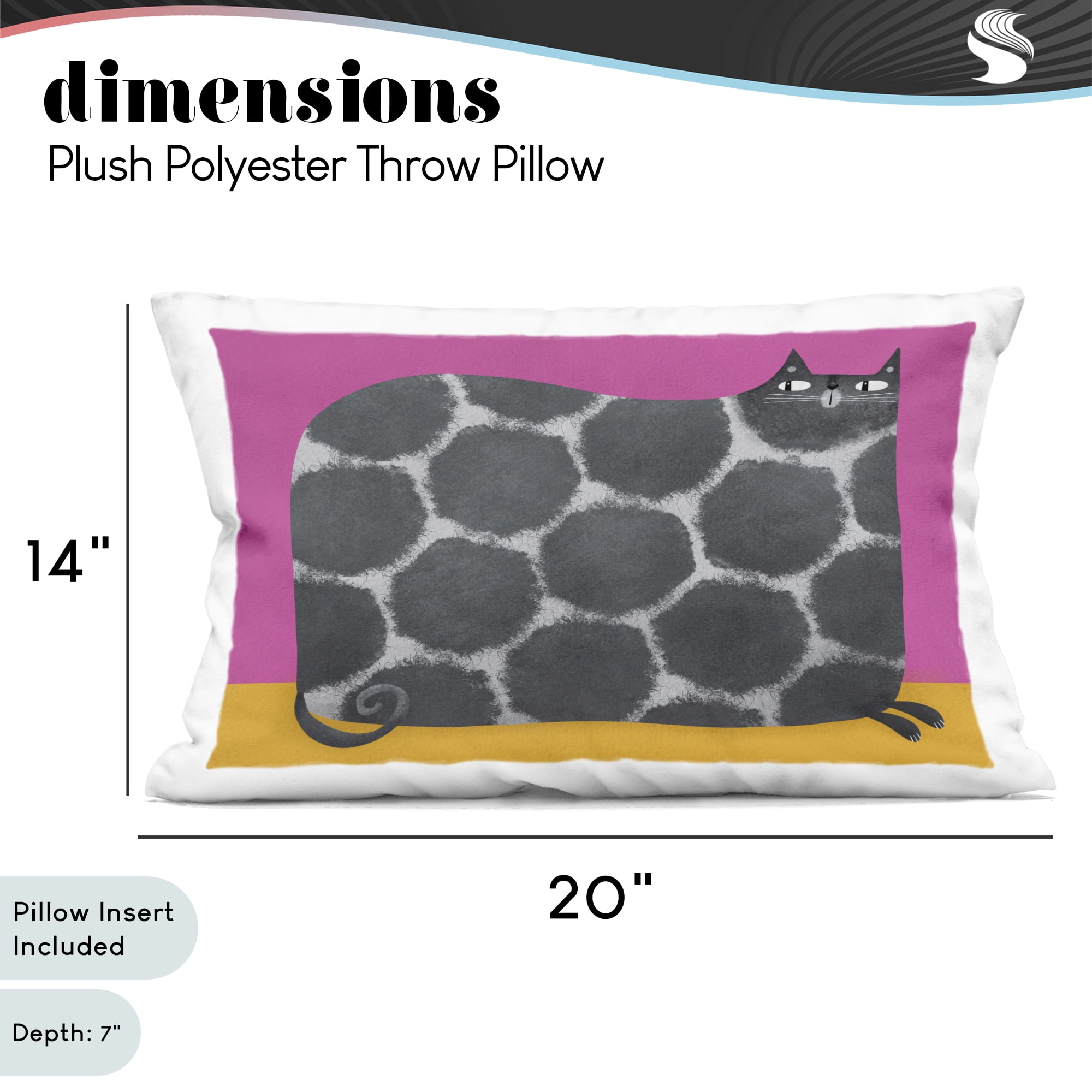 Stupell Industries Big Spots on Cat Decorative Printed Throw Pillow, design by Gabriela Avila
