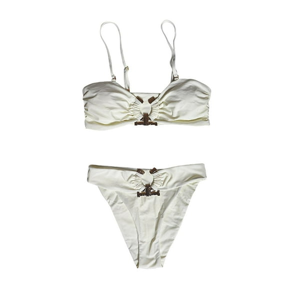 Women High Waist Bikini Swimsuit Two Pieces Female Bandeau Thong Brazilian Biquini Bikini Set Bathing Suit Bather Swimwear M