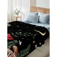 thumbnail image 5 of Mushrooms Black Flat Sheet Only Twin Size, Soft Breathable Bed Top Sheets for Mattress, Botanical Leaf Butterflies Country Moon Luxury Bedding Flat Sheets for Home Hotel Bedroom Bed Protection, 5 of 9