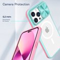 thumbnail image 6 of Crystal Clear Design for iPhone SE 2022 & 2020 / iPhone 8 / iPhone 7 Case with Camera Lens Sliding Cover, Military Grade Drop Protection Non-Yellowing Slim Transparent Shockproof Phone Case, Skyblue, 6 of 6