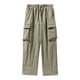 thumbnail image 2 of Puntoco Pantalones cargo con bolsillos y cintura elástica informales sólidos con diseño impermeable y engrosamiento a la moda para exteriores para hombre, 2 of 9