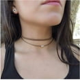 thumbnail image 2 of Boho Layered Leather Choker Necklace Brown Suede Choker Necklace Silver Beads Pendant Necklace Vintage Velvet Short Necklace Leather Cord Choker Necklace Jewelry for Women, 2 of 7