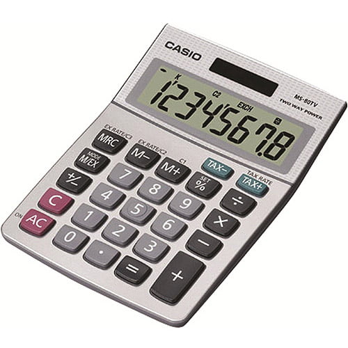 Casio MS-80VERII-S-EP Dual Powered 8 Digit Desktop Calculator