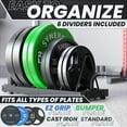 thumbnail image 4 of Synergee Horizontal Plate Storage Rack with Barbell Holders – Interchangeable Dividers, 350 lb Capacity, Fits Bumper & Cast Iron Plates, Wheels for Easy Mobility, 4 of 6
