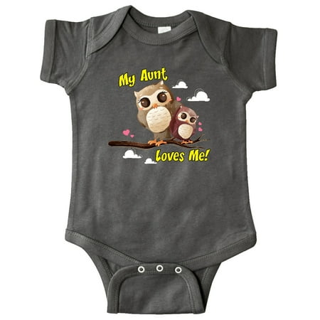 

Inktastic My Aunt Loves Me Owl Gift Baby Boy or Baby Girl Bodysuit