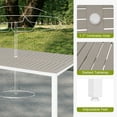 thumbnail image 6 of Nuu Garden Outdoor Patio Table with Umbrella Hole, Outdoor 63’’ x 37’’ Rectangle Dining Table for 6 Weather-Resistant Table for Garden, Deck, Backyard, Poolside, Light Brown, 6 of 10