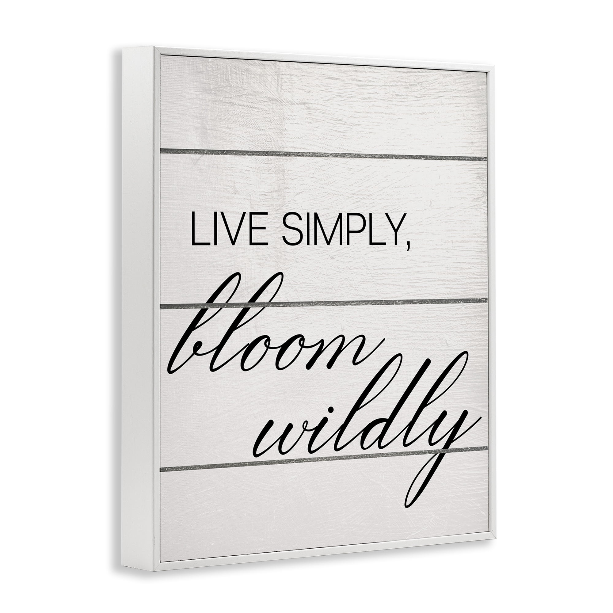 Stupell Industries Bloom Wildly Phrase Typography Painting White Framed Art Print Wall Art, 16 x 20