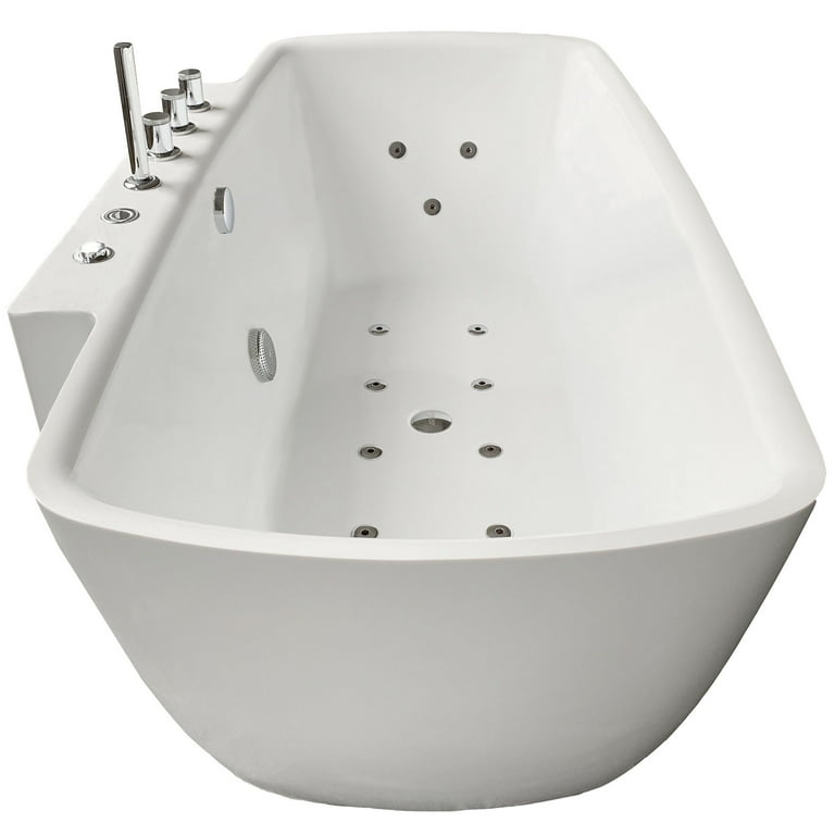 Bianca 68 in. Acrylic Flatbottom Whirlpool Bathtub in White Bianca 68 in. Acrylic Flatbottom Whirlpool Bathtub in White