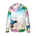 thumbnail image 3 of Uemuo Butterfly In Blossoms Zen Pattern Women's Full Zip UPF 50+ Sun Protection Hoodie Jacket Long Sleeve Sun Shirt Hiking Outdoor Performance with Pockets-Medium, 3 of 9