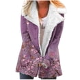 thumbnail image 2 of Patlollav Womens Outwear Fashion Long Sleeve Pocket Plush Button Coat, 2 of 7