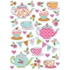 Club Pack of 96 White and Pink Tea Time Value Stickers