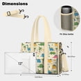 thumbnail image 5 of Teacher Tote Bag,Beige Toned Dinosaur and Palm Tree Pattern Teacher Utility Tote Bag,Large Work Tote Bags for Women with Multiple Pockets,Top Zipper Closure,13.8x10.6x6.7 Inch, 5 of 5