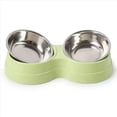 thumbnail image 1 of Comedero Doble para Mascotas, de Acero Inoxidable, para Gatos, Cachorros y Perros, Color Azul., 1 of 6