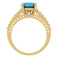 thumbnail image 4 of 2.21ct round cut turquoise 18k yellow gold Bridal Wedding Engagement Promise Anniversary Ring for Women size 10.5, 4 of 7