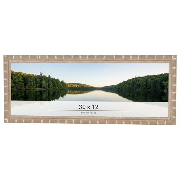 30x12 Frame Silver Real Wood Picture Frame Width 1.5 inches | Interior Frame Depth 0.5 inches |