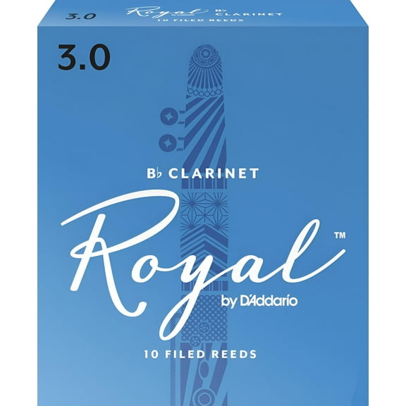 Royal by D'Addario Bb Clarinet Reeds, Strength 3, 10-pack