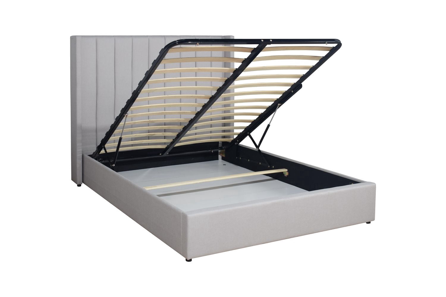 K-Living Penny Lift Up Storage King Size Fabric Bed! NO BOX SPRING IS REQUIRED!