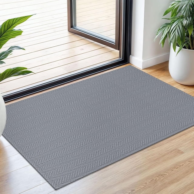Braided Area Rug x Ft Washable Rugs for Entryway Throw Rugs Rubber Backed Boho Door Mat Indoor Entrance Cotton Kitchen Rugs Woven Front Door Rug for Foyer Living Room Tan/