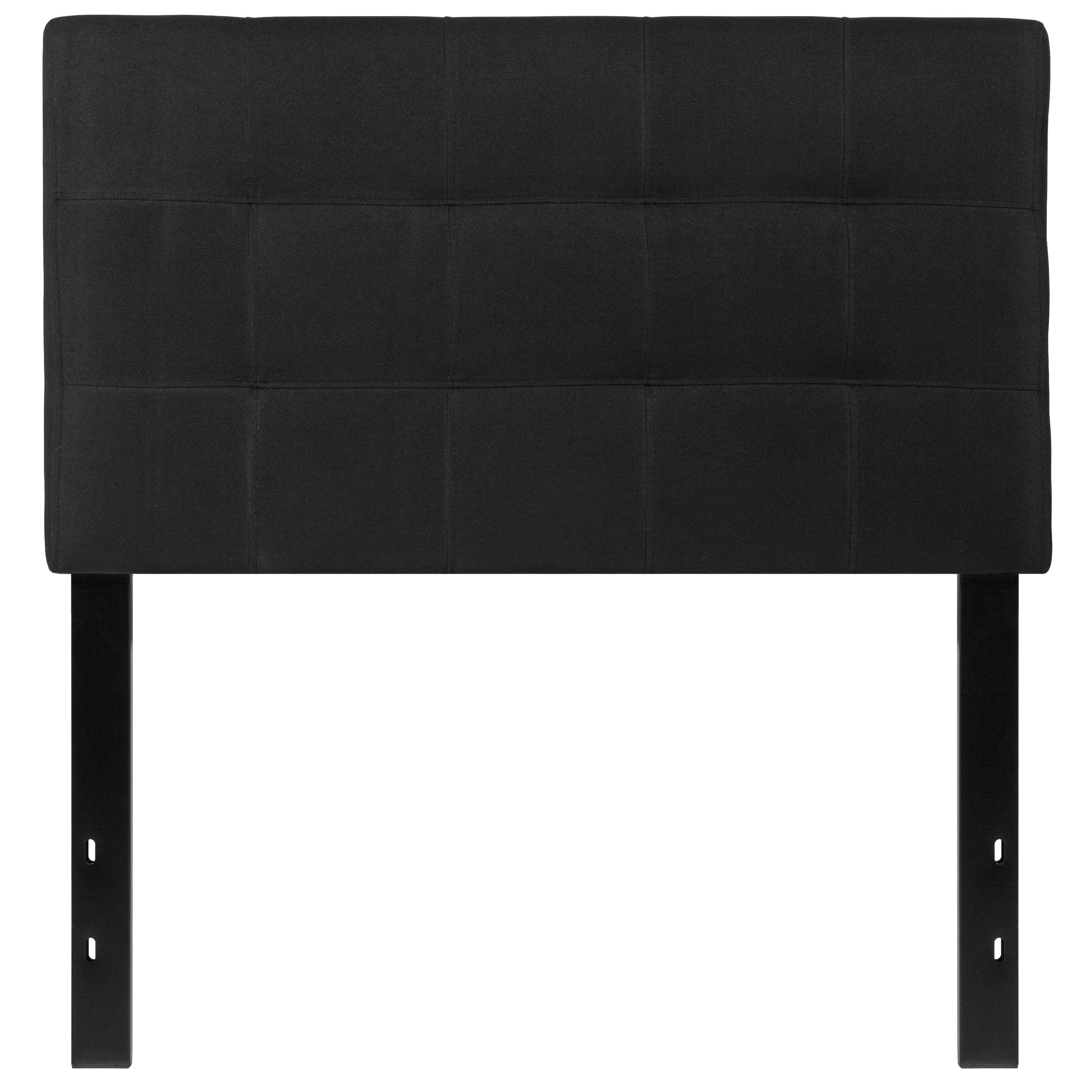 Emma + Oliver Quilted Tufted Upholstered Twin Size Headboard in Black Fabric