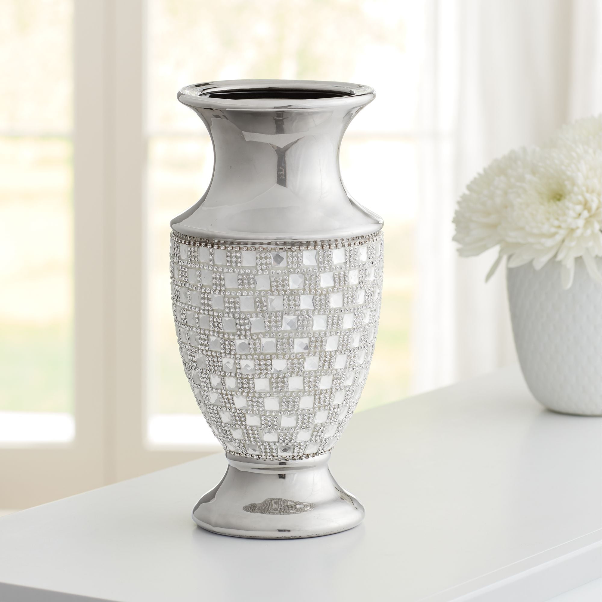 9.75 x 9.75 x 12 Inches Gold Champagne Sagebrook Home 12068-22 Decorative Ceramic Spike Vase