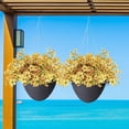 thumbnail image 4 of 20 Bundles Artificial Flowers Outdoor UV Resistant Silk Flowers No Fade Fake Outside Flowers Plastic Greenery Faux Shrubs Garden Porch Window Box Home Decoration (Yellow), 4 of 15