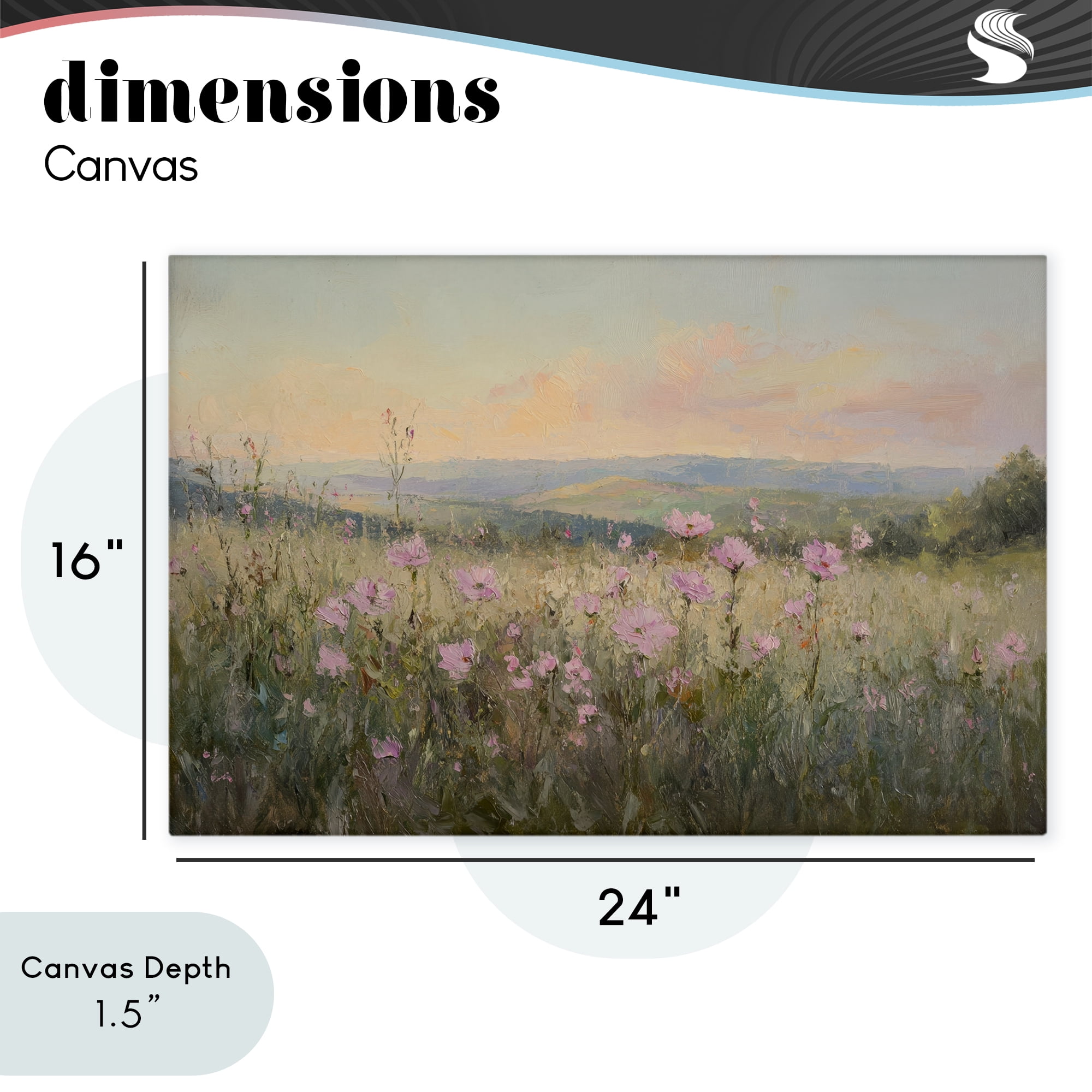 Stupell Industries Tranquil Meadow At Dawn Canvas Wall Art, design by Petal Prints Design