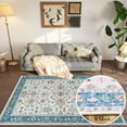 thumbnail image 4 of Dowellia Rugs for Bedroom,4x6 Rug - Stain Resistant Washable Rug, Anti Slip Backing Rugs for Living Room, Foldable Vintage Small Area Rugs, Indigo, 4 of 6