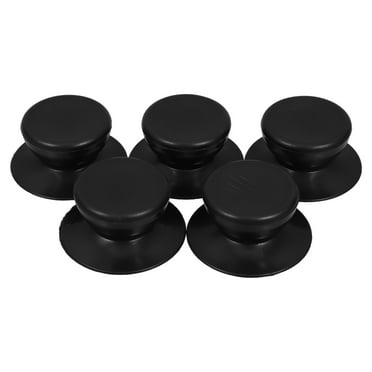 unbranded  5 Set One-piece Lid Button Pot Handle Red Chef Removable Pans Top Replacement Knob Black