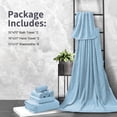 thumbnail image 2 of Jessy Home Blue Bath Towel set of 8, 2 Oversized Bath Towels, 2 Hand Towels, 4 Washcloths-600 GSM Soft Towel Set, 2 of 8