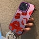 thumbnail image 3 of Funda de teléfono con IMD de plata galvanizada con labios rojos y chica sexy para iPhone 15, 16 Pro Max, 14, 13, 12, 11, XR, XS, 7, 8 Plus, carcasa trasera a prueba de golpes, 3 of 5