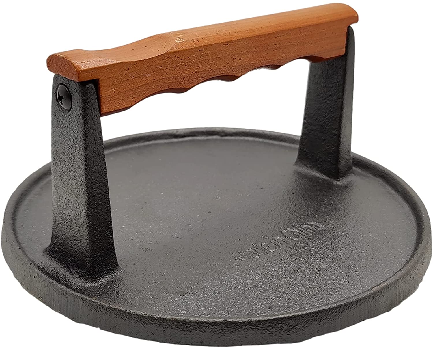Kitchen & Dining Cast Iron Burger Press with Wood Handle JIM BEAM