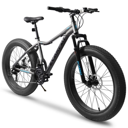 CHNGQANW Ecarpat 26 Inch Fat Tires Mountain Bike 4-Inch Wide Wheel 21-Speed Disc Brakes Mens Womens Trail Beach Snow Commuter City Mountain Bike Carbon Steel Frame Front Fork Bicycles